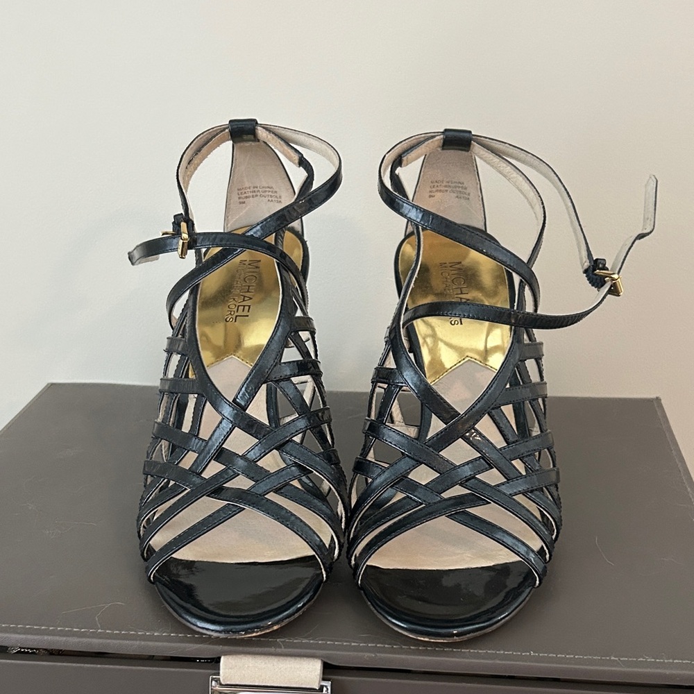 Michael Kors Blue patent Strappy Heeled sandals